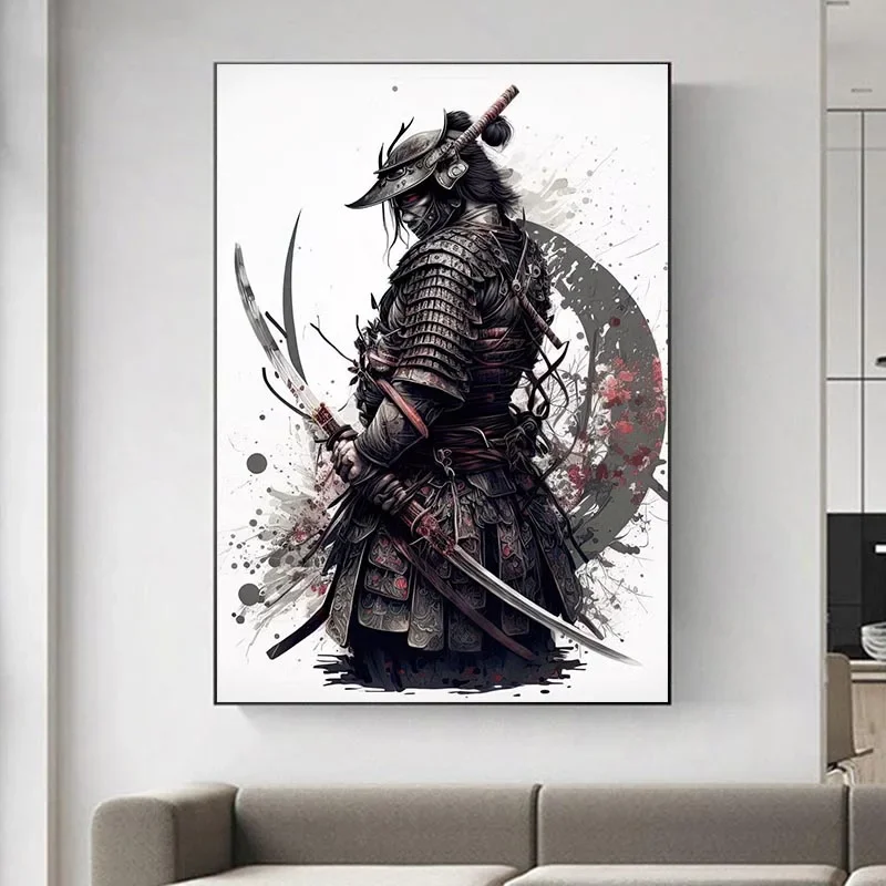 Абстрактный Японский Самурайский Настенный Художественный Принт-современный