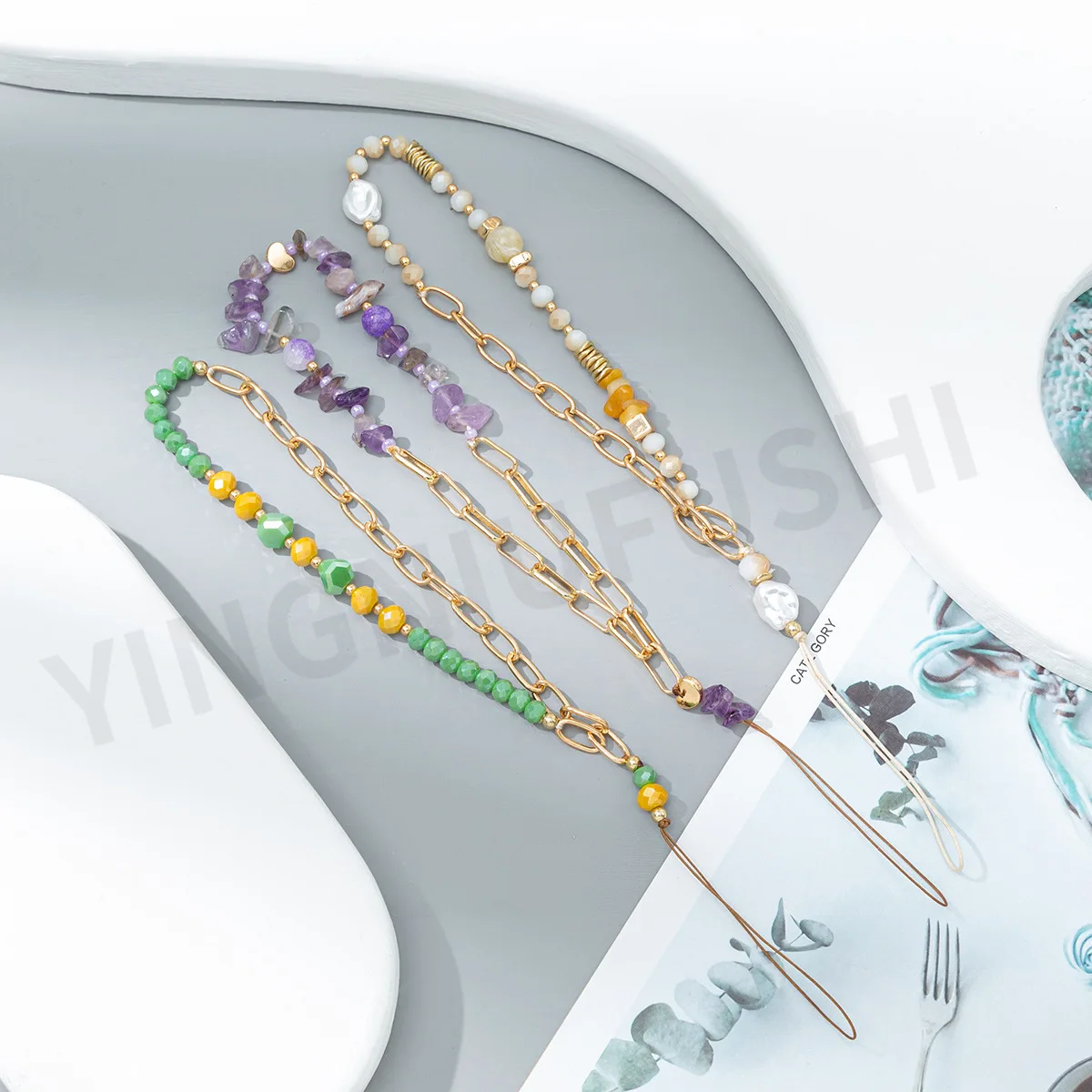 Korean Crystal Mobile Phone Chain Ladies Short Temperament Anti-lost Mobile Phone Lanyard Wholesale