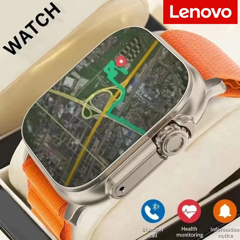 Фото Смарт-часы Lenovo T900 Ultra 3 Ultra IWO с NFC, Bluetooth-вызовами, измерением пульса, водонепроницаемые, 2.2-дюймовые, беспроводные, для фитнеса и бизнеса №1