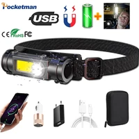 portable mini headlamp xpecob led headlamp built in 18650 battery camping waterproof headlight stepless dimming torch lantern