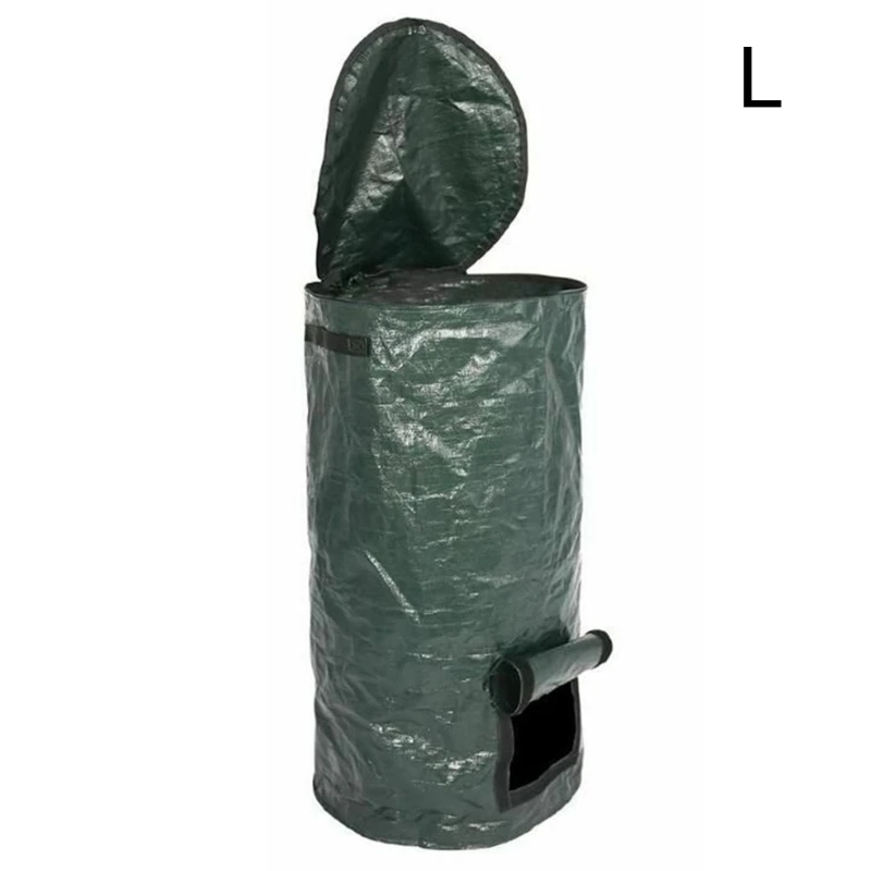 

Reusable Yard Waste Bags Environmental Organic Ferment Waste Collector Collapsible Garden Yard Compost Bag with Lid