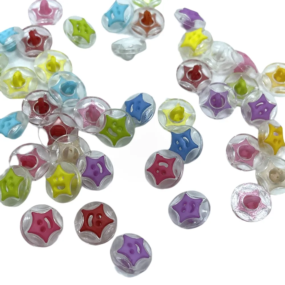 

50 шт 14 мм Звезда Детская одежда DIY Швейные Аппликации пластиковые кнопки