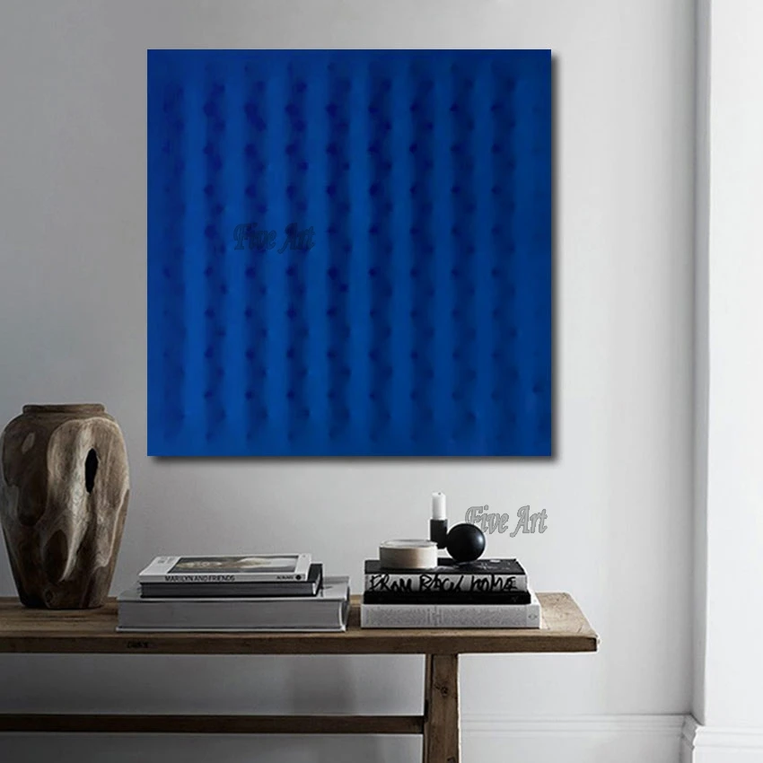 

Frameless Blue Concise Style Abstract Painting For Living Room Art Decoration Canvas Handmade Picture Home Decor Artwork