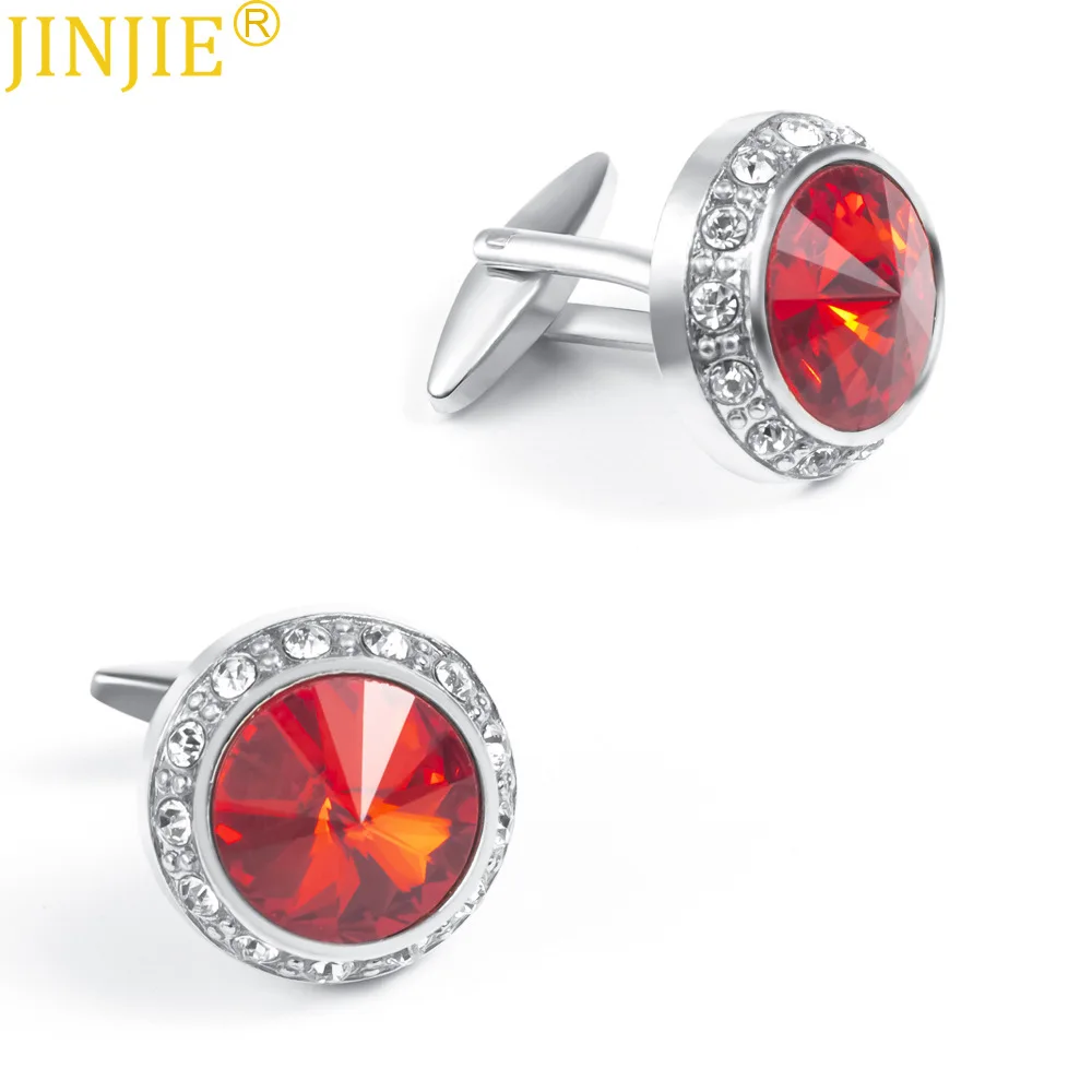 Новинка мужские французские запонки круглые красные и синие стандарта AliExpress