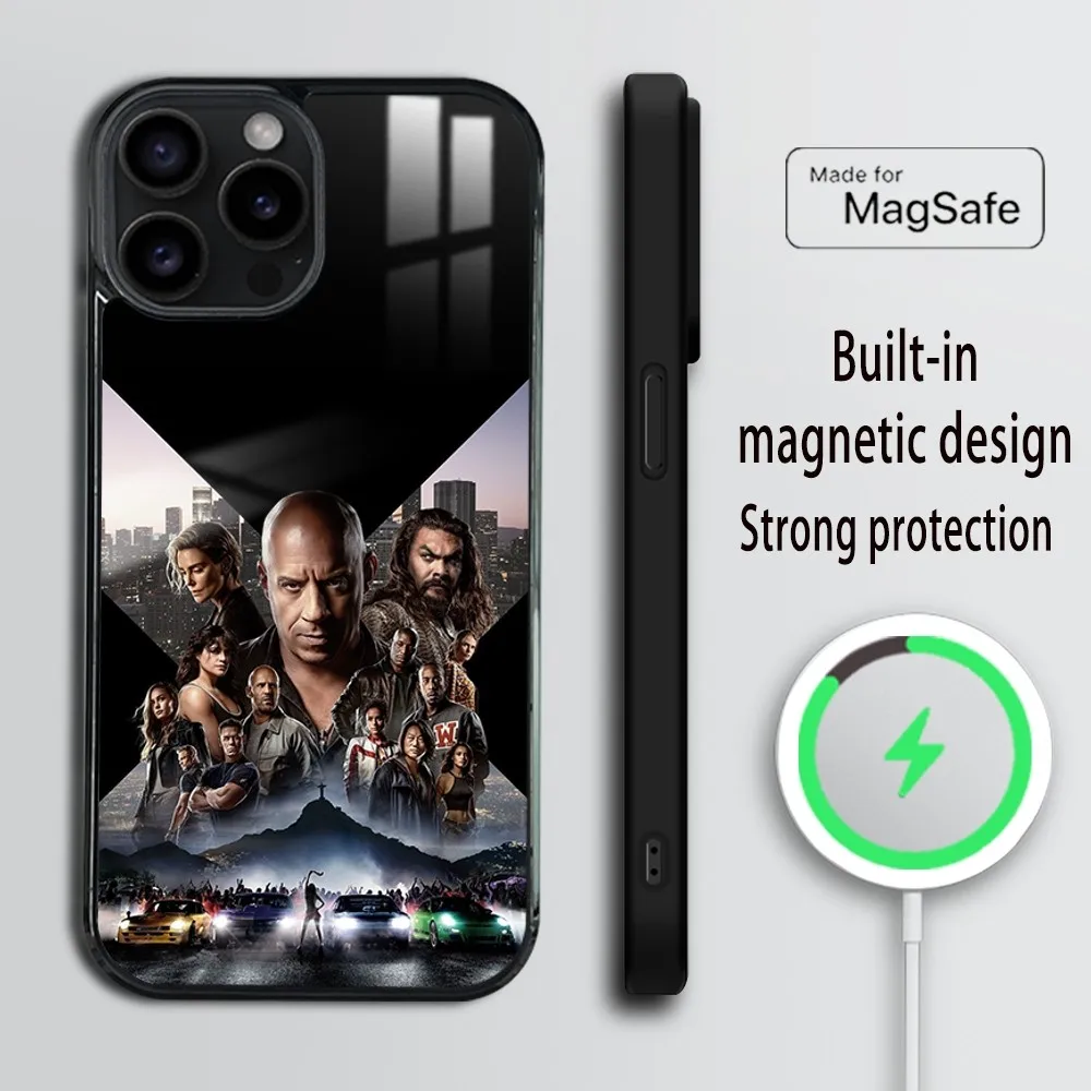 Fast and Furious FF Phone Case For iPhone 16 15 14 13 12 11 Pro Max Plus Mini Magsafe Mirror Wireless Magnetic Cover