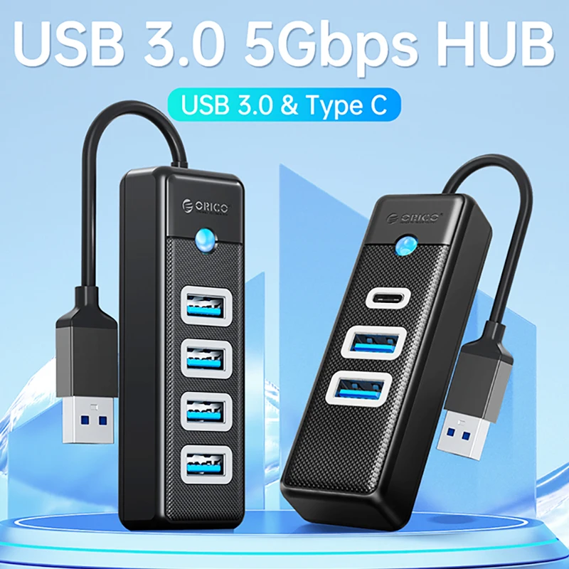 

USB 3.0\ TYPE-C 3.0 4 Ports USB Hub Multi OTG High Speed 5Gbps For Macbook PC Computer Phone Mobile U Disk Mouse Keyboard