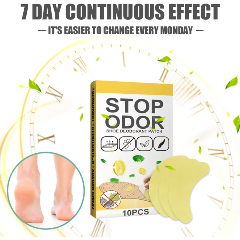 

10 Pcs Sneakers Lemon Mint Deodorant Fresh Deodorant Insole Foot Soothing Insole Antibacterial Deodorant Paste