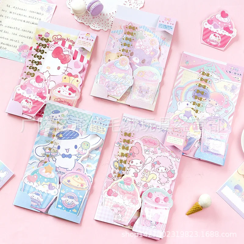 

Sanrio Kawaii Hello Kitty Cinnamoroll Note Letter Paper Envelope Set Couple Love Writing Love Letter Paper Girl Heart