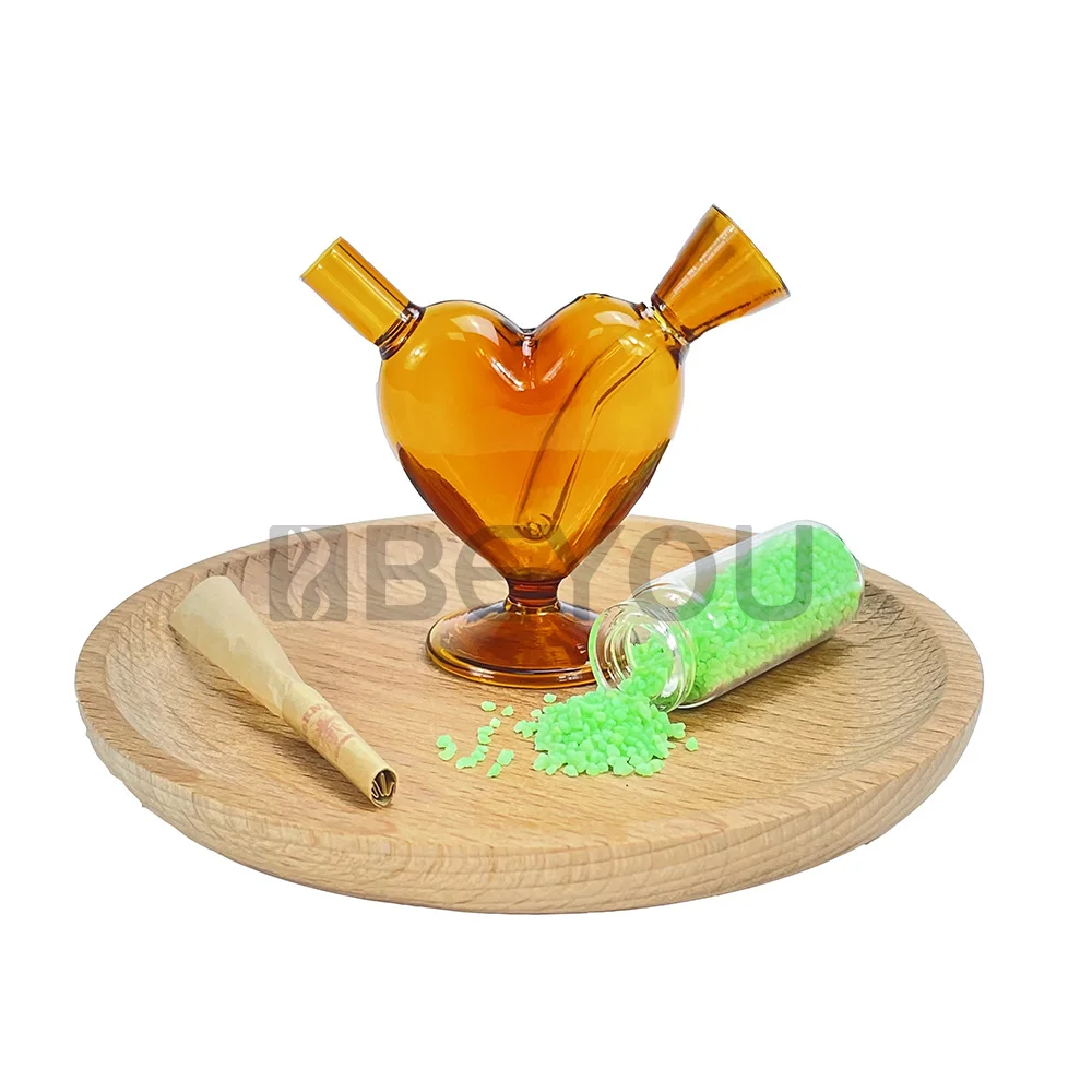 

Heart Joint Bubbler NC Dab Glass Pipe 3.15 INCH Dry Herbs Straw Oil Rig Gifts for Girls Women Pink Black Green Brown