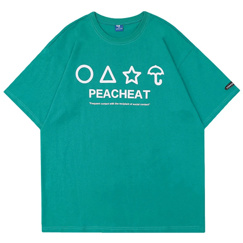 

Men Squid Game Printed T Shirt 2022SS Unisex Short Sleeve 100%Cotton t shirts Male Oversize Tshirt O-neck Top футболка мужская