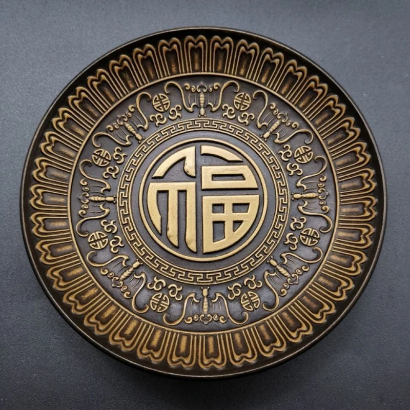 Антикварная тарелка коллекция украшений с персонажем Фу для письма кисть мытья