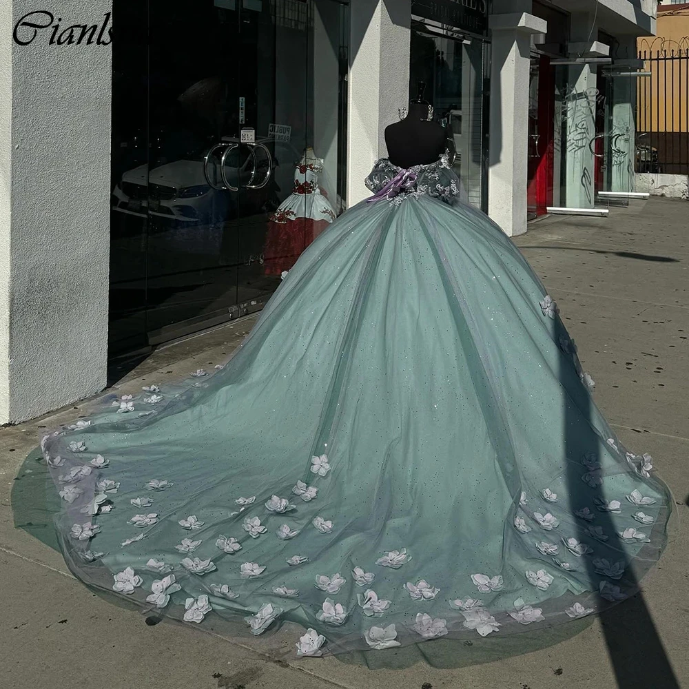 

Винтажное бальное платье с кристаллами и бусинами, пышные платья, кружевной корсет с 3D цветочной аппликацией, 15 лет