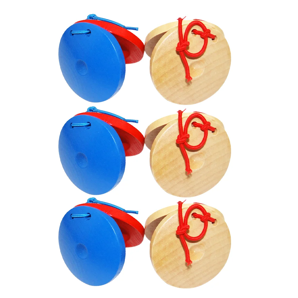 

6pcs Interesting Early Educational Kids Castanets Wooden Castanets Castanet Toys for Children Kids Toddlers