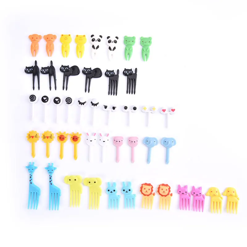 

6pcs/set dinosaur Animal Fruit Fork Mini Cartoon Kids Snack Cake Dessert Food Fruit Pick Toothpick Bento Lunches Party Decor