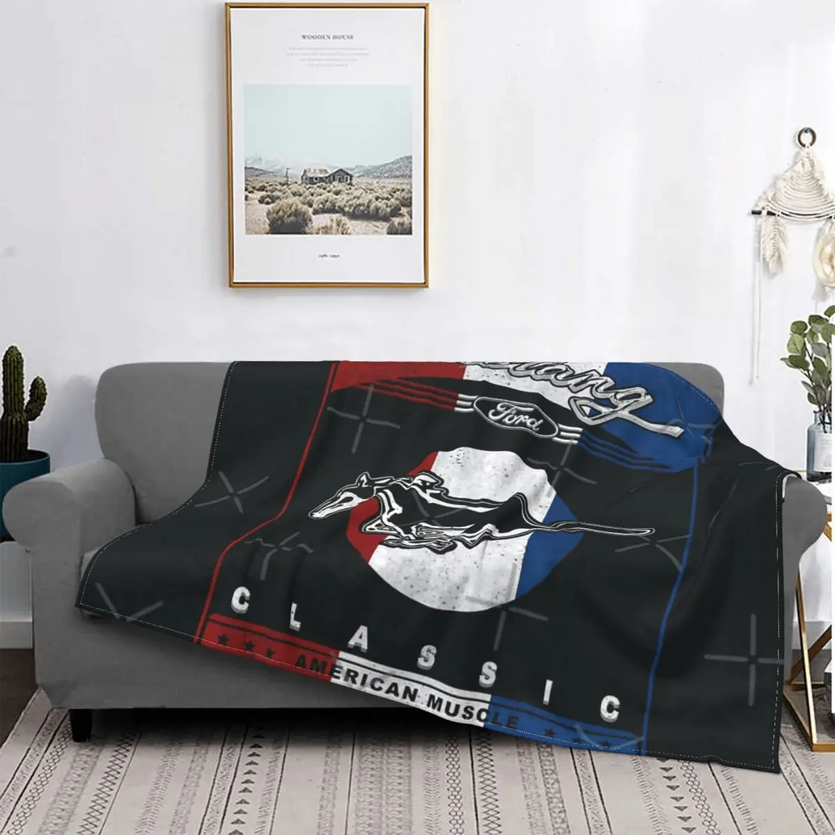 

Покрывало Mustang знак Ретро покрывало для кровати Плед покрывало аниме плюшевая в клетку одеяло s летнее покрывало