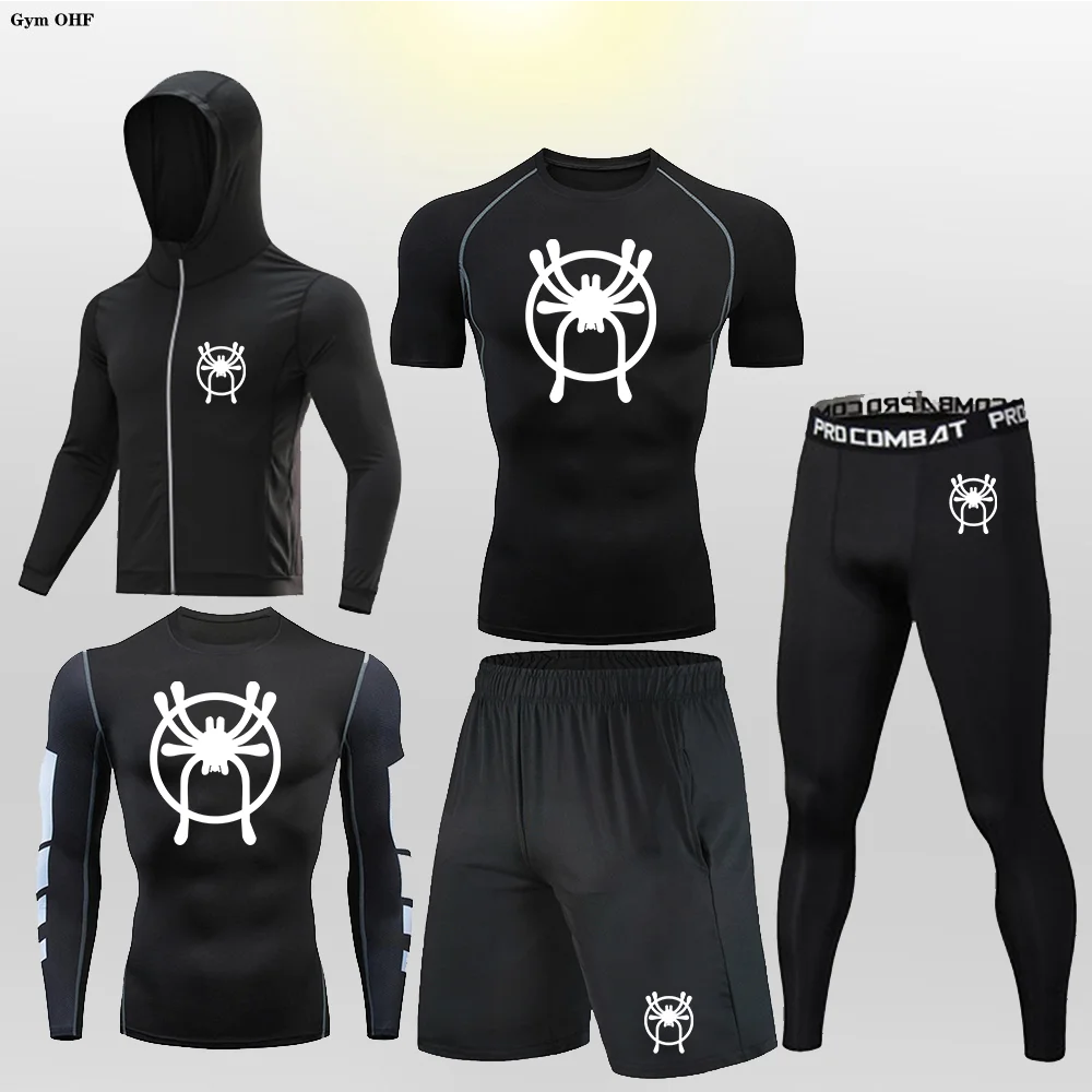 Спортивная одежда Jiu Jitsu мужской спортивный костюм футболка для фитнеса леггинсы