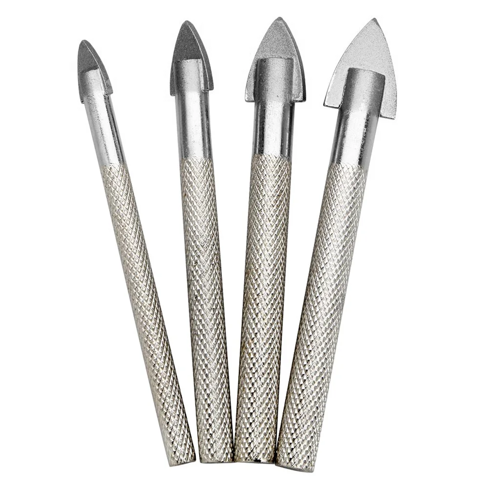4 шт. DIY ручной инструмент наконечник из цементированного карбида сверло для керамической плитки мрамора зеркала стекла Сверла Набор отверстий 6/8/10/12