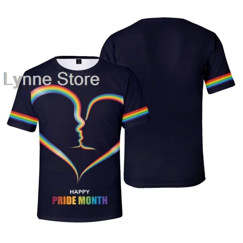 

2023 Women/Men Hip Hop T Shirt Harajuku Pride Lgbt Gay Love Lesbian Rainbow Print Pop Tshirt Short Sleeve Camiseta Feminina Tees