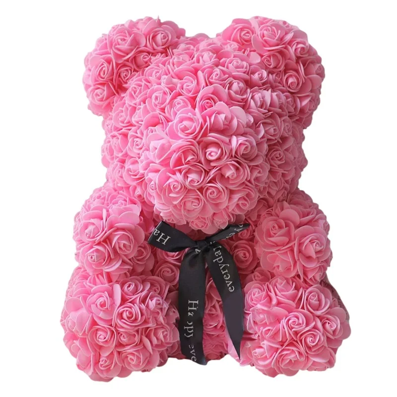 

Valentines Day Gift 40cm Rose Bear Creative Artificial Rose Flower Teddy Bear Wedding Party Decor Birthday Gift for Girlfriend