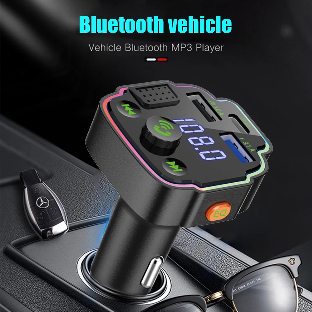 

Bluetooth беспроводной FM-передатчик Дисплей 20 Вт Быстрая зарядка 4,1 а двойное зарядное устройство USB автомобильный комплект громкой связи FM-модулятор одна клавиша EQ