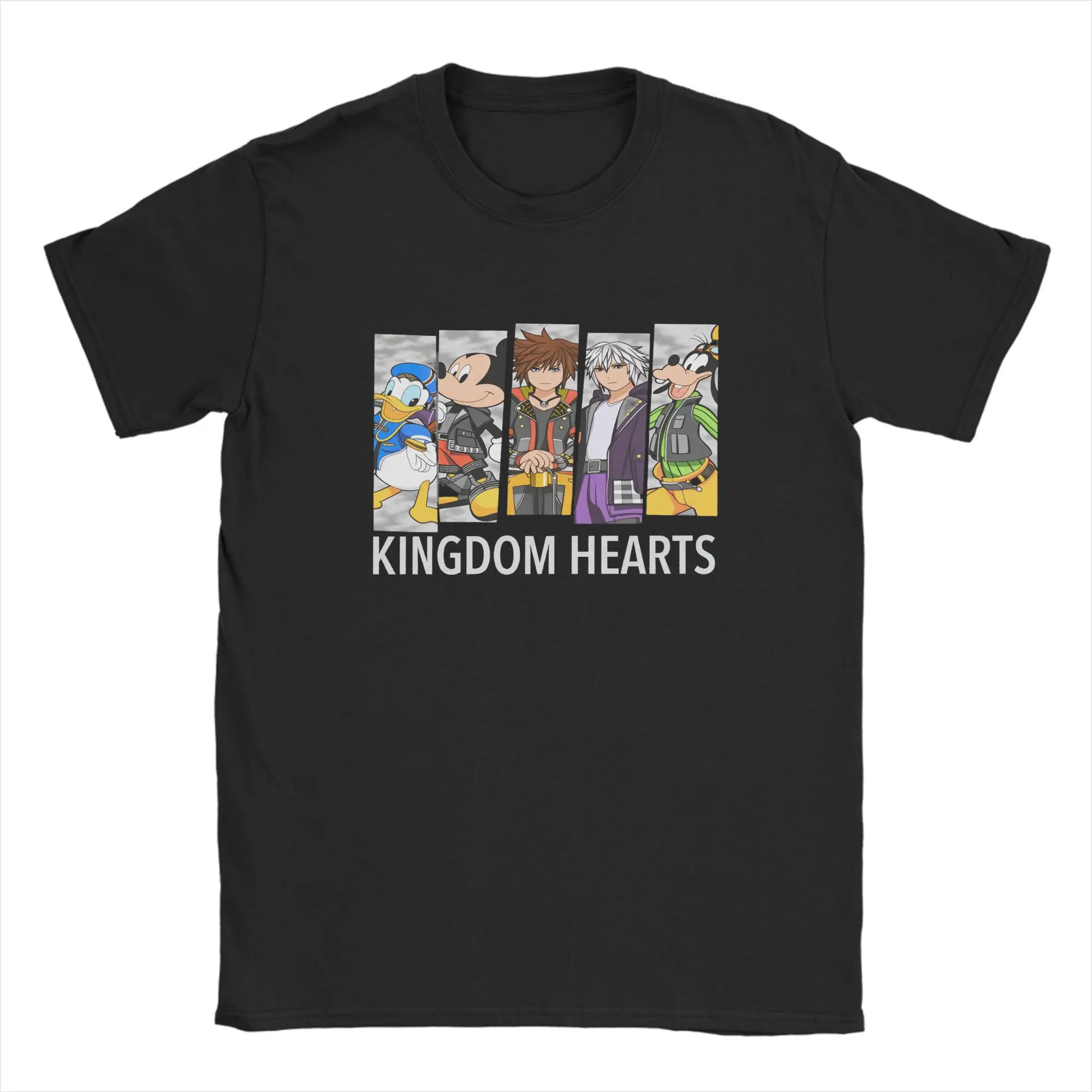 Фото Винтажная футболка, летние хипстерские футболки Kingdom Hearts, хлопковая футболка 100 для мужчин, Y2K, базовая одежда с короткими рукавами и принтом №1