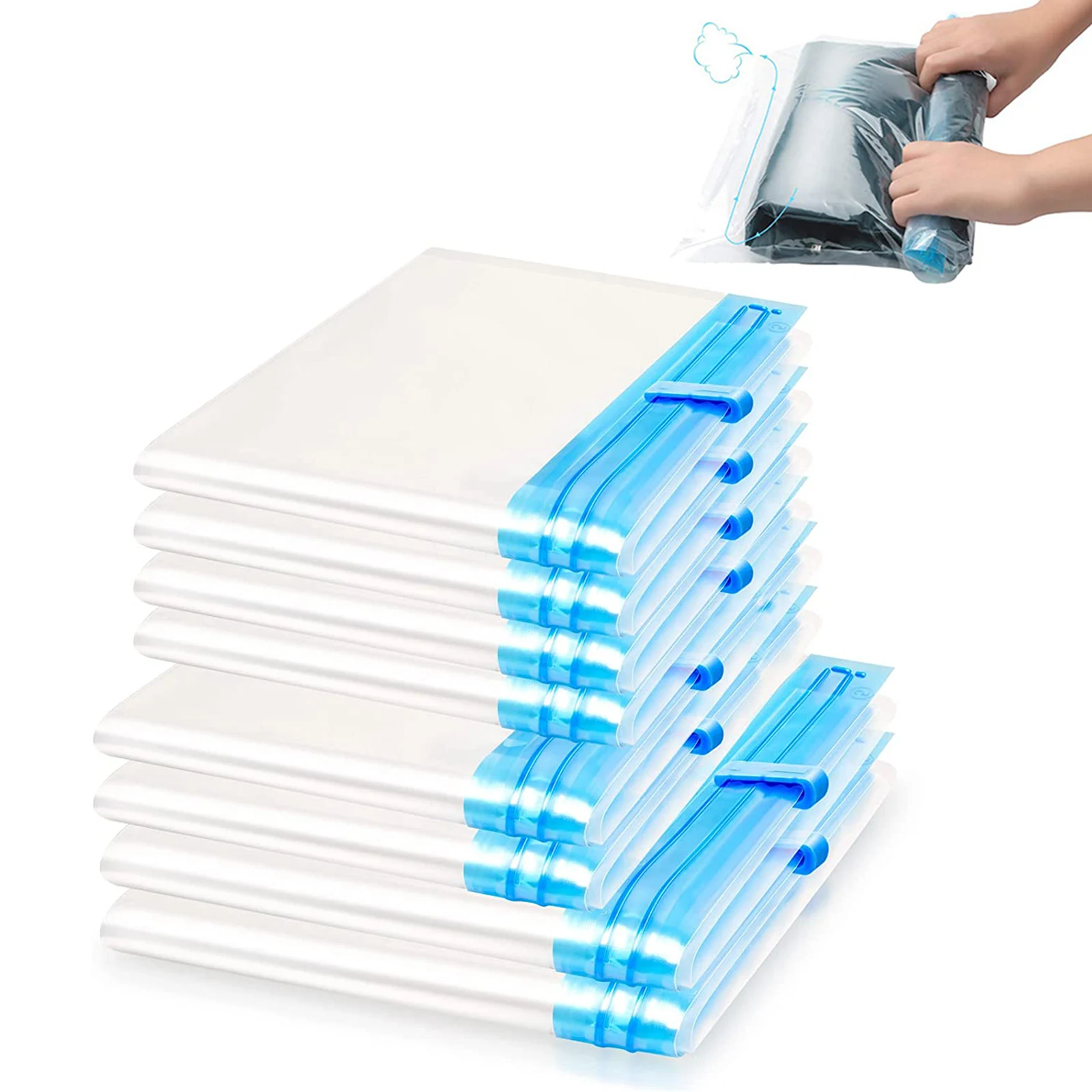 

12Pcs Transparent Clothes Vacuum-free Vacuum Compression Bag Set Of Household Vacuum Storage Bag Set