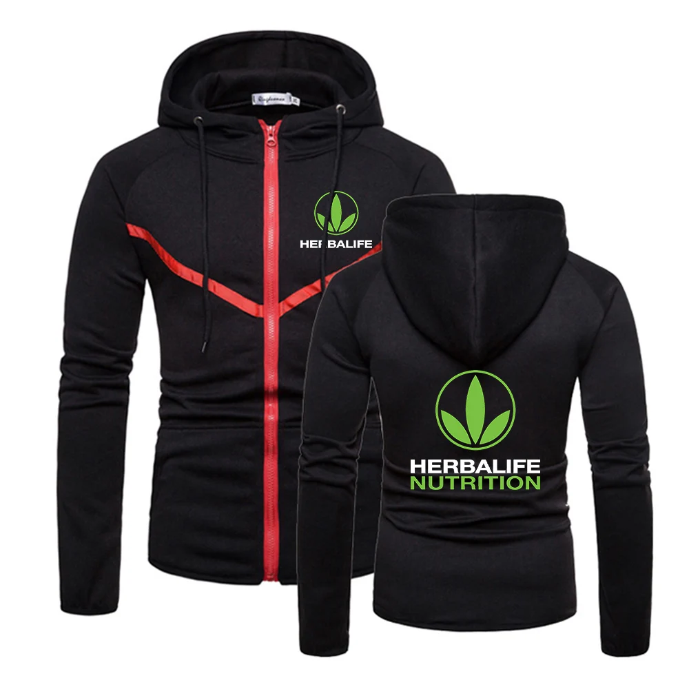 

NEW Herbalife Logo High Quality Wild Hoodies Men Zipper Fitness Sweatshirts Solid Color England Style Muscle Sportswear Coats