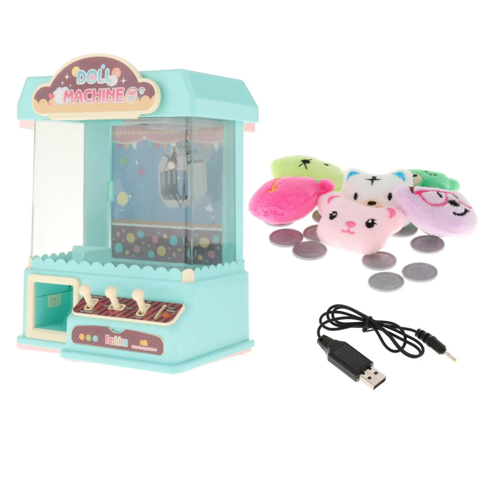 

DIY Electric Claw Machine with Lights & Sounds Girl Grab Doll Clip and 10 Capsules Mini Arcade Machine for Kids Birthday Gifts