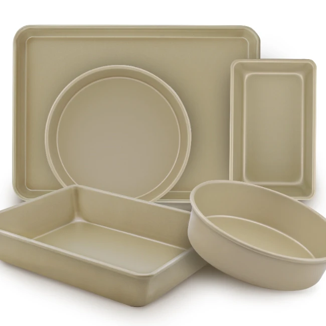 

5-Piece Nonstick Aluminized Steel Bakeware Set, Baking, Gold