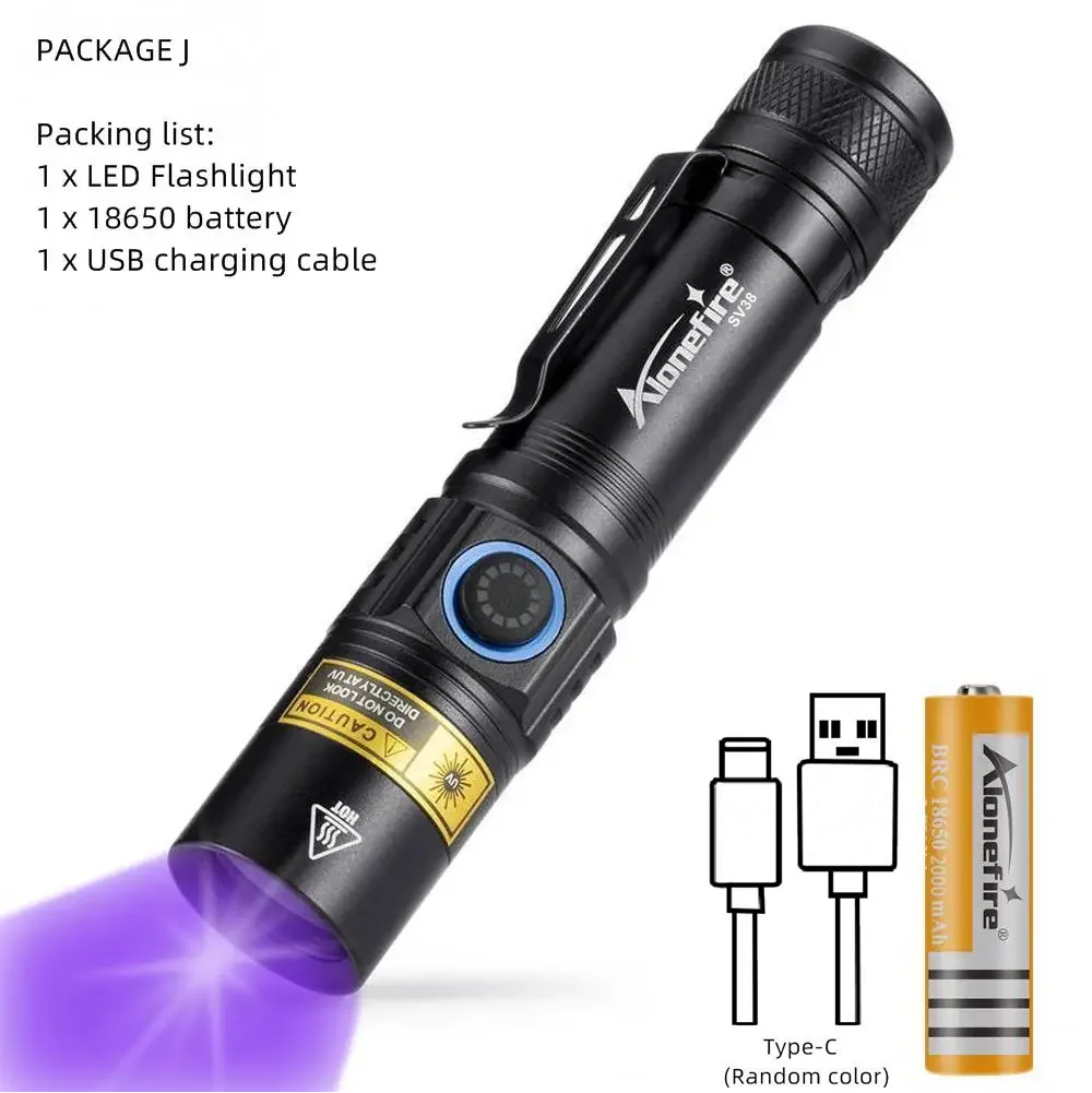 

AloneFire SV38 УФ-фонарь 5Вт 365нм черный