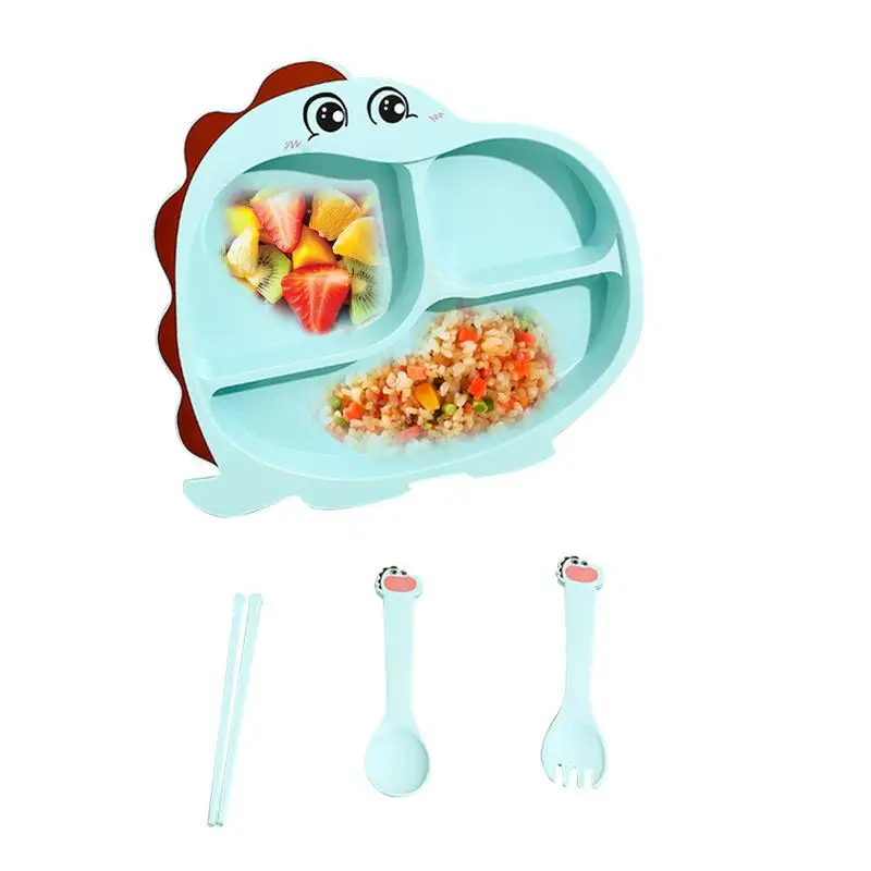 

Divided Fruit Plate Divided Dinosaur Shape Toddlers Utensils Plates Dishes With 3 Food Compartments For School Home Camping