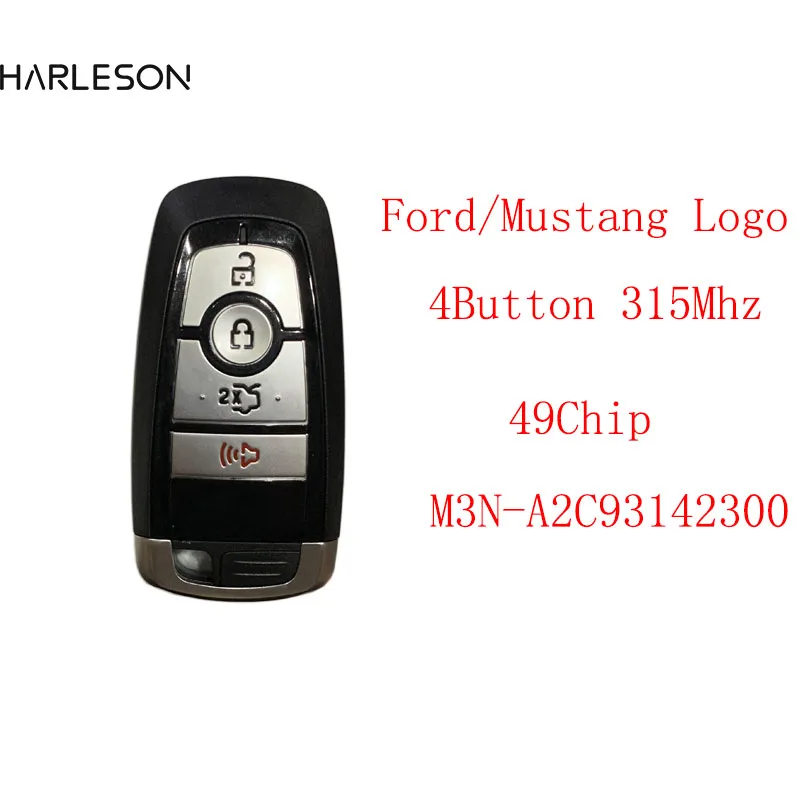 

Ford/Mustang Logo Edge Explorer Fusion Smart Remote Key Fob M3N-A2C93142300 164-R8150 164-R8159 4Buttons 315MHz 49Chip