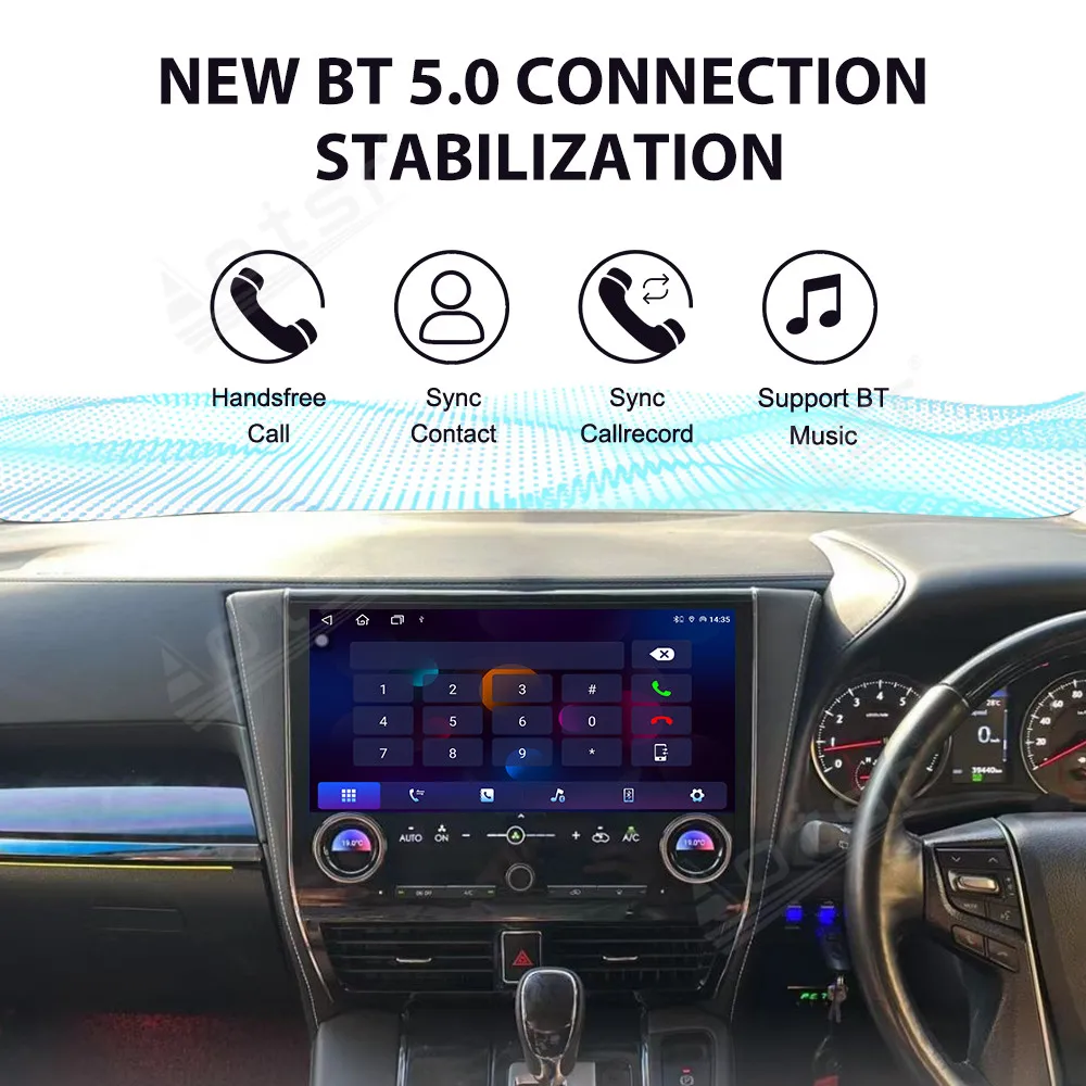Автомобильный мультимедийный плеер QLED-экран 15 дюймов Android 13 для Toyota Alphard 30/35/40 Series