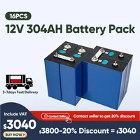 EU Stock 16pcs 304AH 48V 300AH LiFePO4 Battery Lithium Prismatic Phosphate Pack 24V 600AH Pack for Energy Storage Solar System