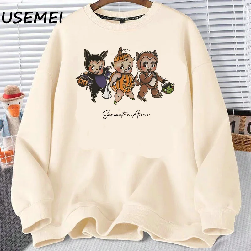 Свитшот Kewpie с рисунком на Хэллоуин свитшот тыквы летучей мыши осень винтажные