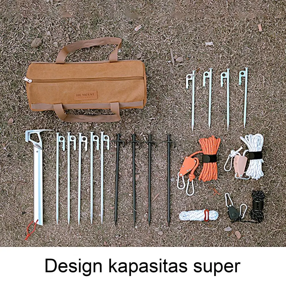 

Outdoor Camping Multifunctional Ground Nails Storage Bag Portable Hammer Stake Wind Rope Peg Holder Bag Tent Accessory Organizer