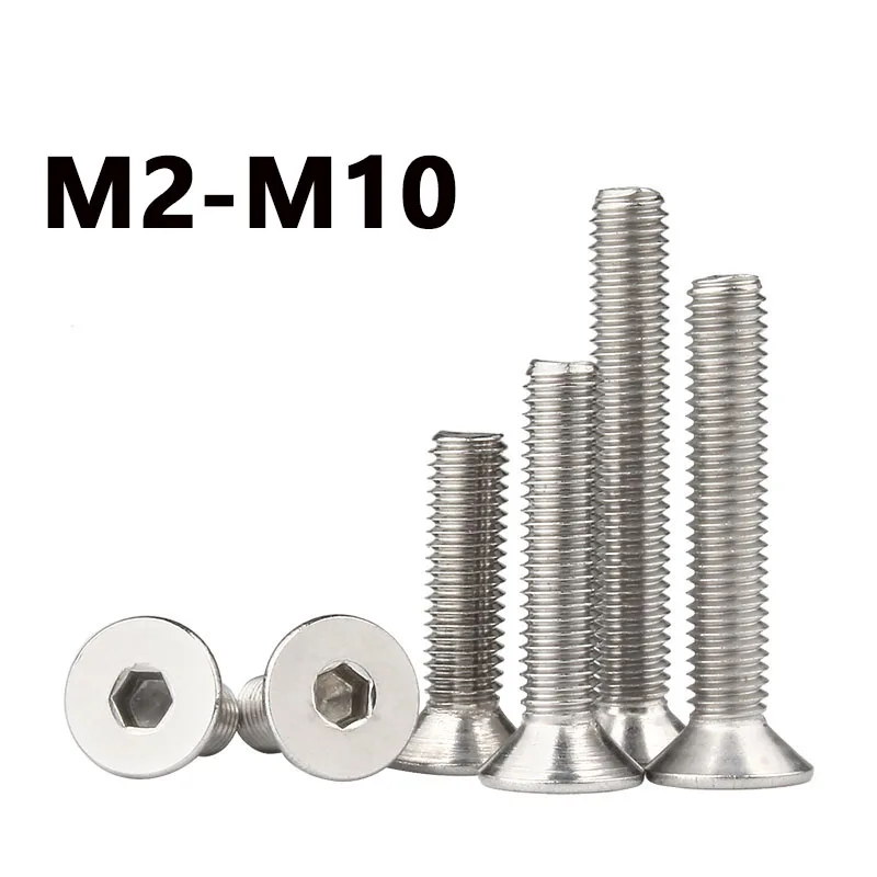 

M2M2.5M3M4M5 M6M8M10 304 Stainless Steel Countersunk Head Inner Hexagon Screw Cross Screw Screw Flat Plate Bolt