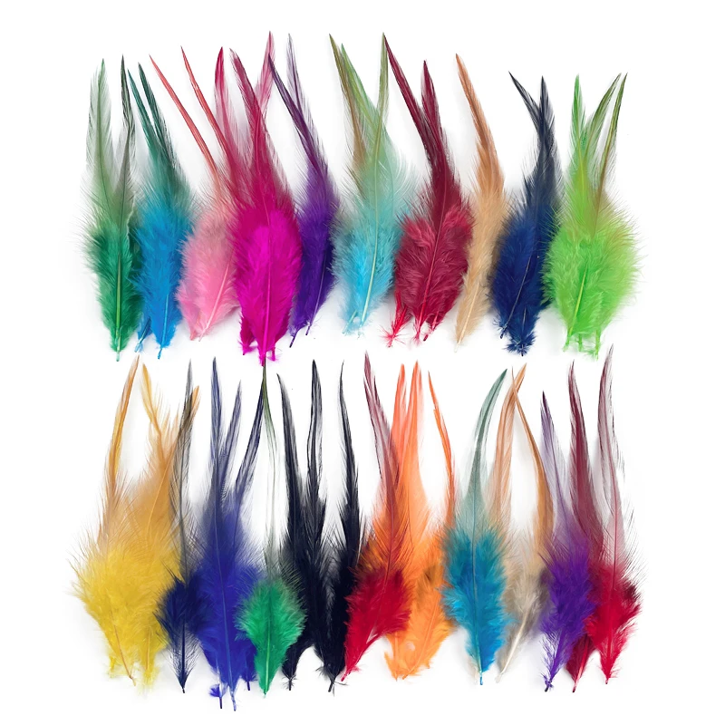 

50Pcs Colored Pheasant Feathers for Crafts Jewelry Creation Manmade Decorations Dream Catcher Black Chicken Carnival Accessories