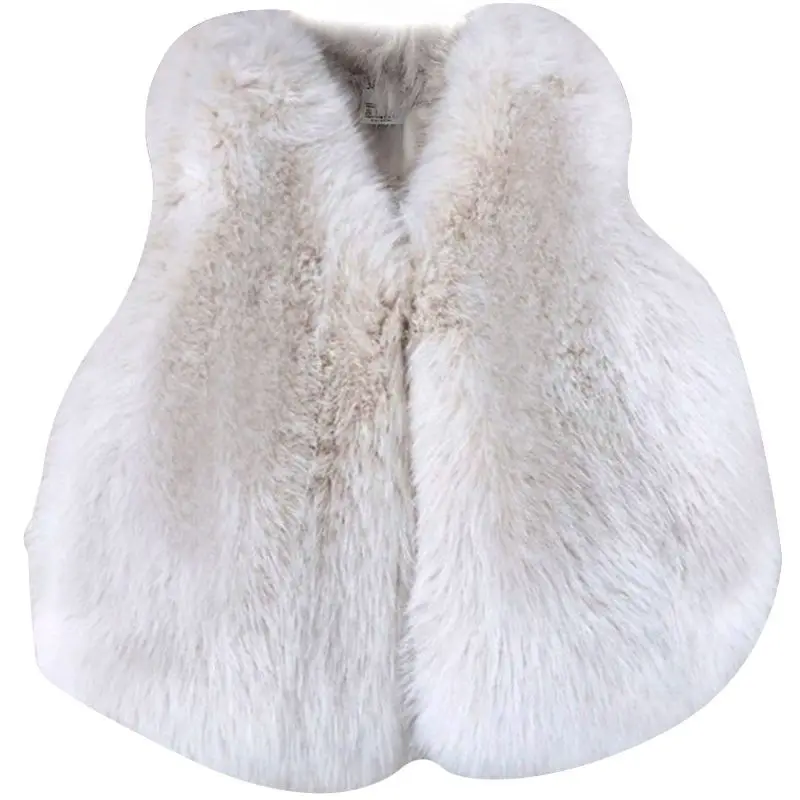 

Новинка, зимний жилет из лисьего меха для маленьких девочек, куртка, плотное теплое пальто из искусственного меха для детей ясельного возра...