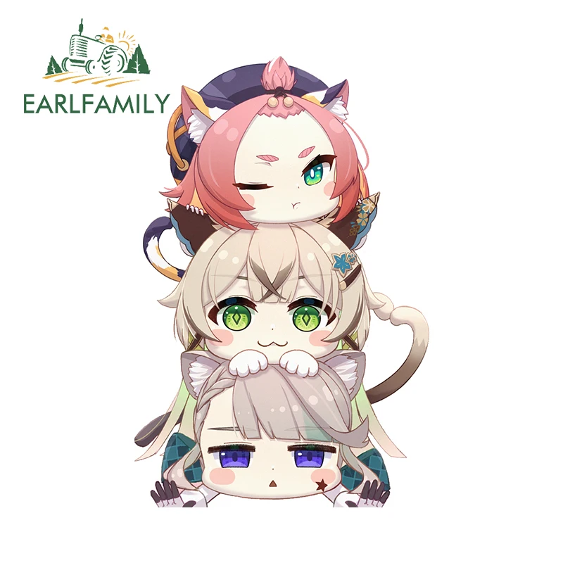 EARLFAMILY 13 см x 8 5 Genshin Impact Chibi Diona автомобильные наклейки кавайная Пирамида