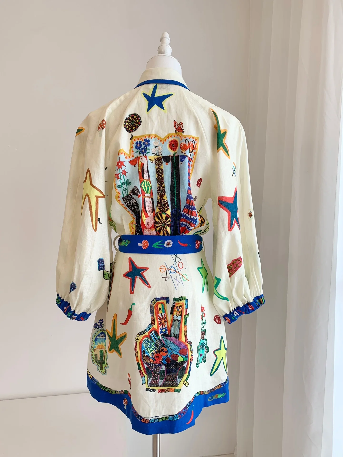 Женские платья 100% льняные Модные с принтом