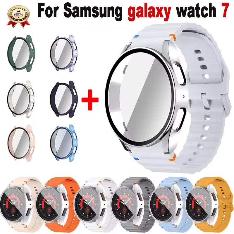 Силиконовый Ремешок Совместимый С Samsung Galaxy Watch 7 44 Мм/40 Мм Защитный Чехол Защитная
