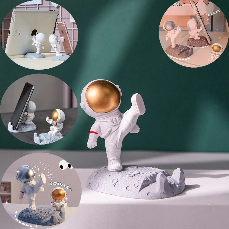 Украшение офисного стола в скандинавском стиле, астронавты, подставка для мобильного телефона, держатель, украшения из смолы, кронштейн для космонавта, игрушки в подарок