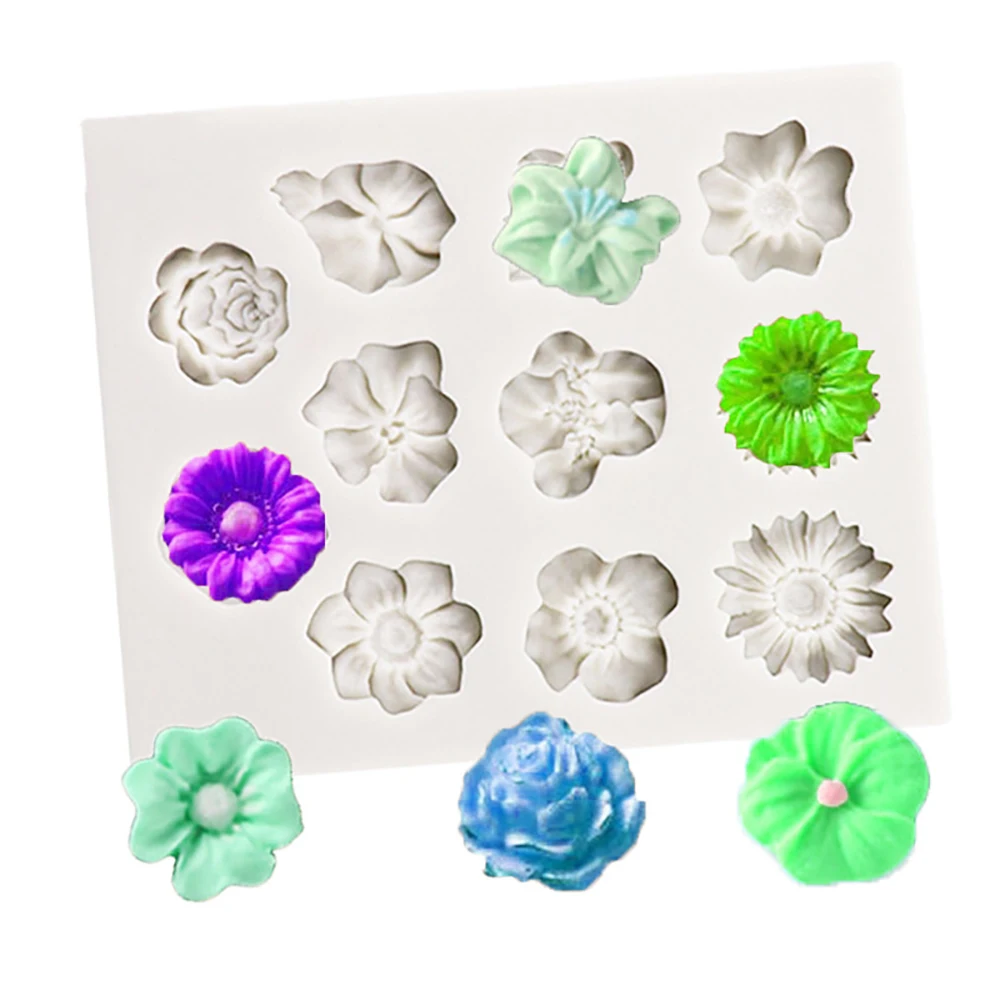 

11 Holes 3D Rose Sunflowers Silicone Mold Cake Decorating Tools Fondant Sugar Crafts DIY Chocolate Pastry Kitchen Bakeware