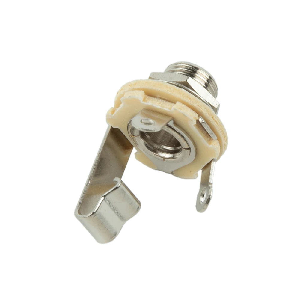 

6Pcs 6.35mm 1/4in Guitar Jacks Mono Panel Mount Socket For Electric Guitars Bass 1/4\" (6.35mm) Mono Jacks Socket Basses Parts