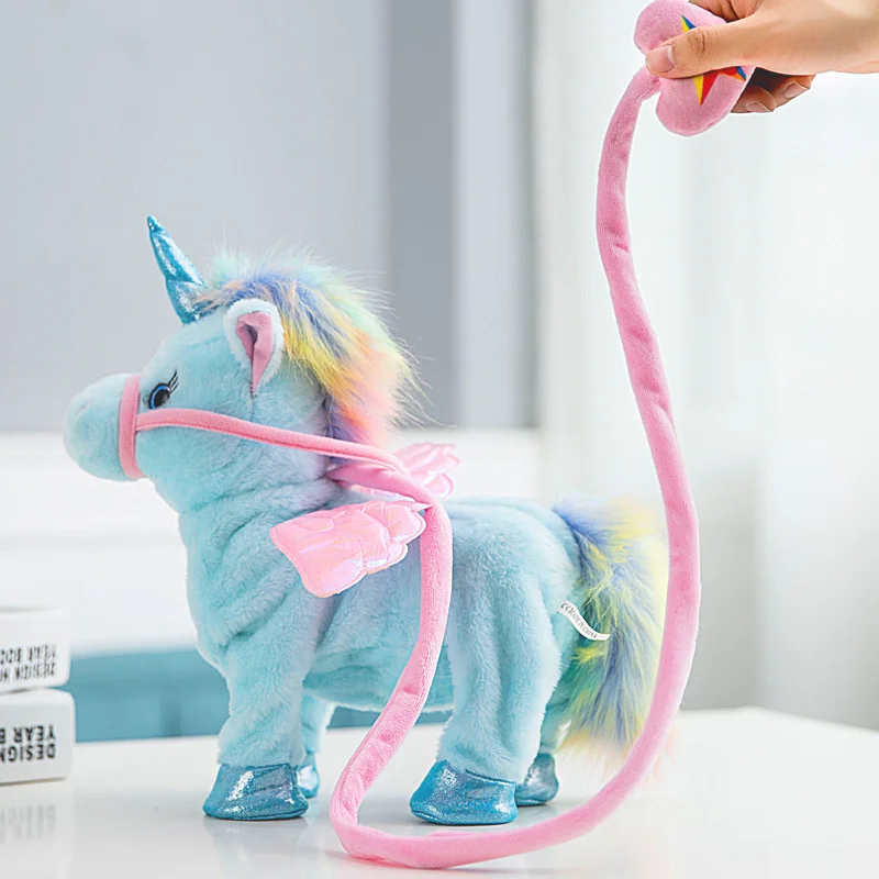 

35cm Funny Electric Walking Unicorn Plush Toy Stuffed Animal Toys for Children Electronic Music Unicorn Toy Christmas Gifts