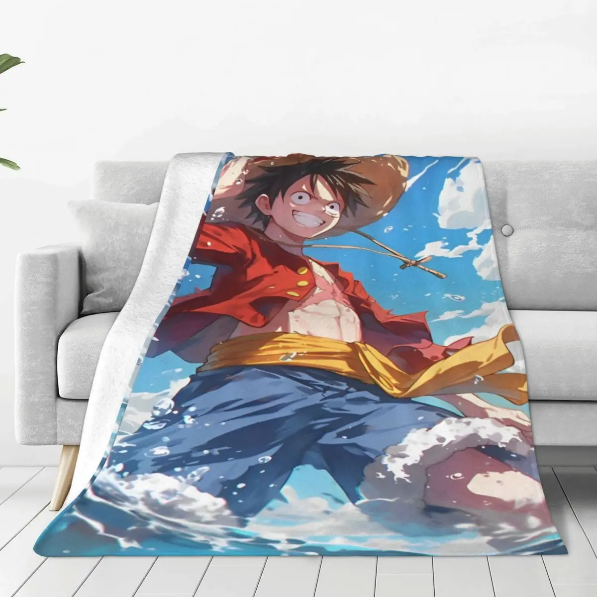 Цельные одеяла Луффи фланелевое одеяло для путешествий в самолете спальни
