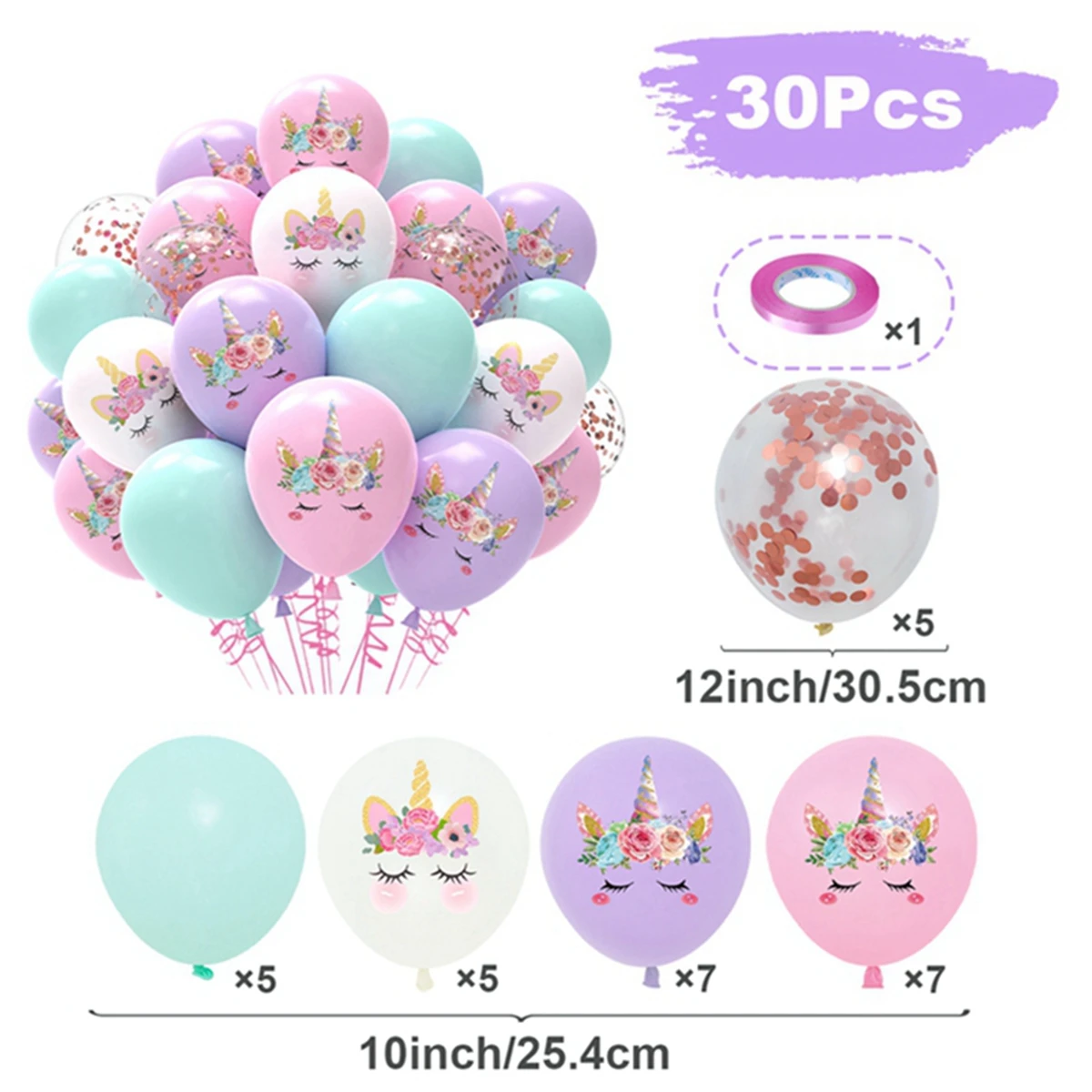 

Розовый латексный шар единорог FENGRISE