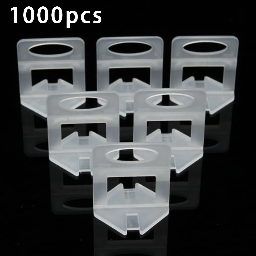 

500/1000pcs Flat Tile Leveling System Clips 2mm Wall Floor Spacers Tiling Tool 40mm * 36mm Flooring Hardware Home Improvement
