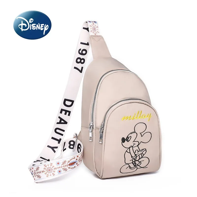 

Disney New Mickey Mouse Fashion Women's Chest Bag Cartoon Cute Girl Shoulder Bag Student Travel Waist Bag Messenger Bag